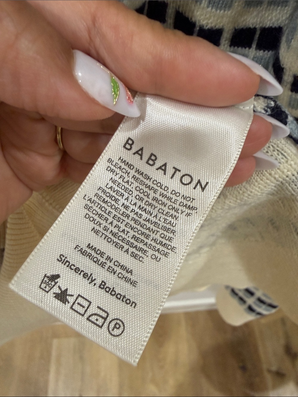 Babaton Cream and Black Grid Button-Front Cardigan - Picture 4 of 6